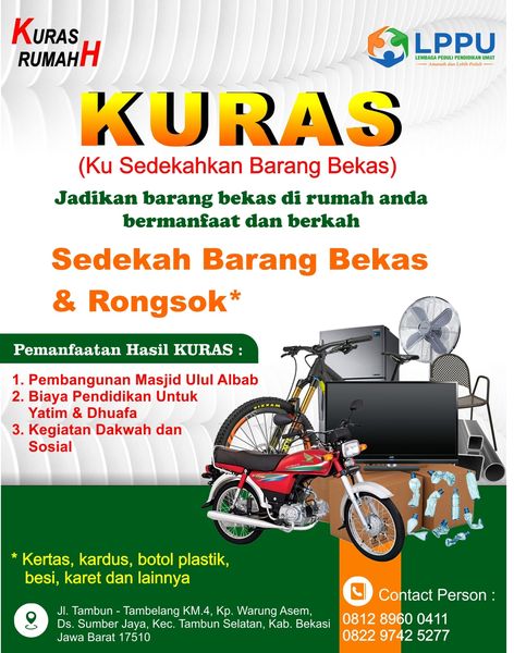 kuras, kusedekahkan barang bekas, sdit ulul albab, ulul albab tambun